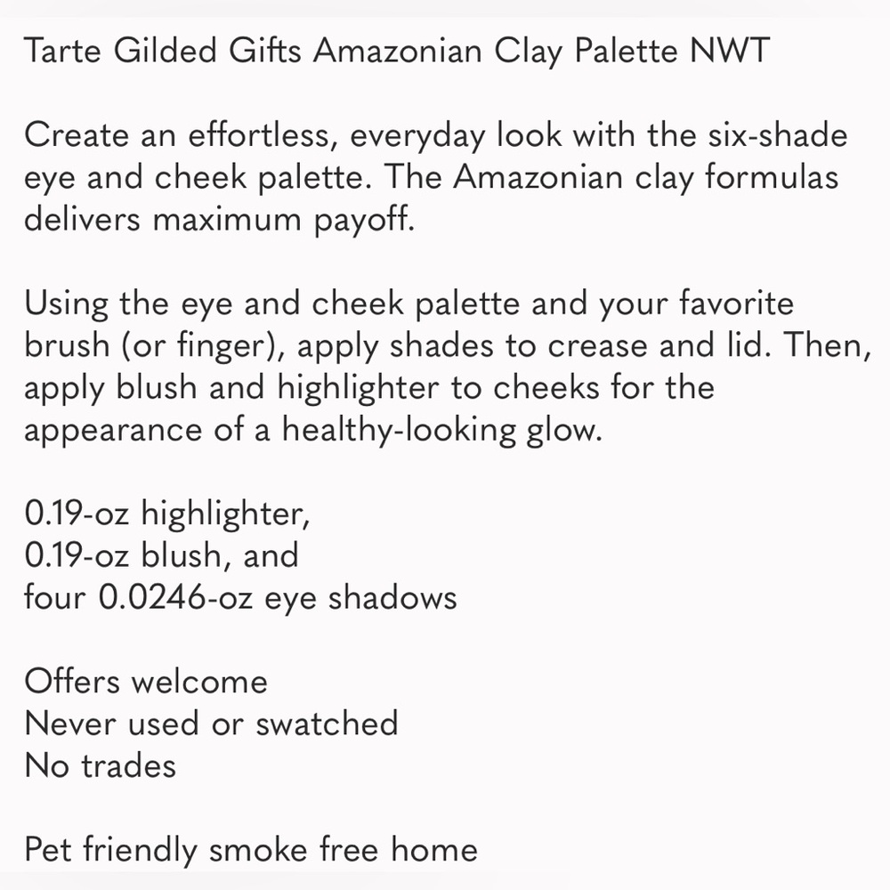 Tarte Gilded Gifts Amazonian Clay Palette NWT - Picture 5 of 8